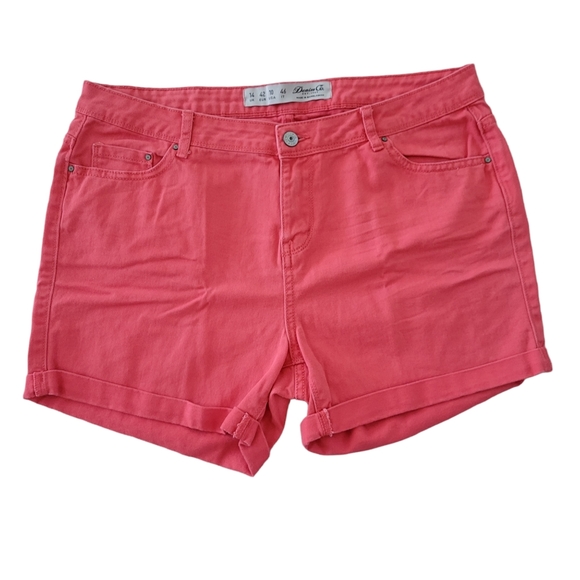 denim co. Shorts Denim Co Mid Rise Denim Shorts Salmon Pockets